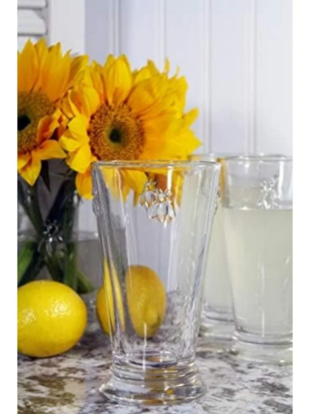 Elegant Double Old Fashioned Tumblers Set of 6 - Fancy Bee Glassware (15 oz)